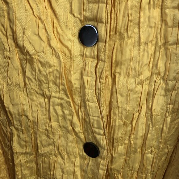 Flair Jacket Womens Medium Yellow Crinkle Accordion Art To Wear Bright Mod  NEW - Picture 10 of 15